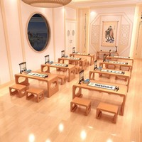 Bureau d'étude exécutif moderne en bois massif de style chinois classique pour maternelle, studio de tutorat privé, salle de classe, salon de thé