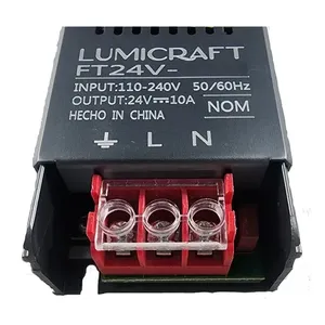 เครื่องกำจัด24V 10A 240W หม้อแปลงพาวเวอร์ซัพพลายไดรเวอร์ LED หรี่แสงได้รับการรับรองมาตรฐาน RoHS พร้อมเอาต์พุตคู่30W เดี่ยวและ48V