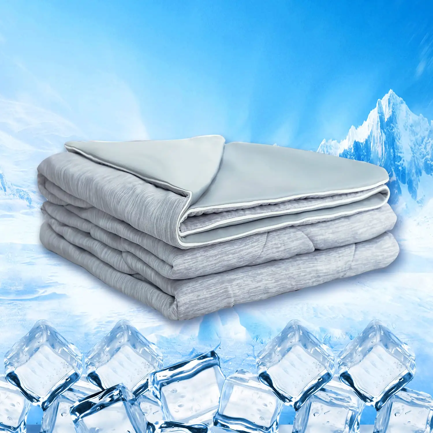 وصل حديثاً سرير نوم صيفي بارد من الحرير بارد مزدوج الجانبين نايلون 100% يلقي بالجسم ألحفة مبطنة تبريد الجليد