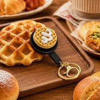 Porte-clés créatif anti-stress en forme de crêpe imprimé en 3D, jouet sensoriel à presser, vente en gros