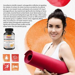 Complément alimentaire à base de capsules d'ashwagandha, racine d'ashwagandha, pour adultes, favorise l'équilibre énergétique et la résistance au stress - Product Image 2