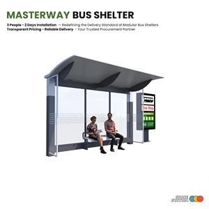Refugio de autobús inteligente de diseño moderno con cajas de luz publicitarias Información de construcción para parada de autobús de espera de pasajeros - Product Image 2