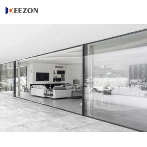 Fibra de vidrio de aleación de aluminio con marco estrecho y delgado interior de vidrio deslizante de dos pistas moderno para hoteles, oficinas, balcones, vista completa - Product Image 6