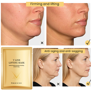 Mascarilla Facial Reafirmante 6 en 1 FATAZEN, Antienvejecimiento, Revitalizante, para Cuello, Mentón y Barbilla, Triple Acción, Lifting en V, Mascarilla de Oro de 24k - Product Image 2