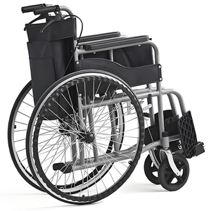 Fauteuil roulant manuel pliable en acier au carbone portable pour les personnes âgées, utilisation en extérieur et en voyage - Product Image 3