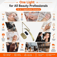 FOSOTO 28 pouces Beige Led Moon Lamp Floor Lashes Lamp Eyelash Extension Lamp Led Lash Light pour Maquillage Photographie Beauty Lamp