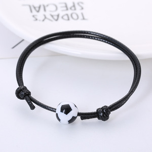 Moda personalizada Deportes conocer <span class=keywords><strong>Victoria</strong></span> Baloncesto Fútbol pulsera tejida a mano bola ajustable pulsera de cuerda con cuentas - Product Image 3