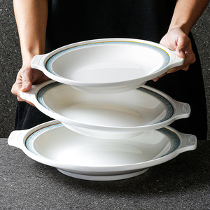 Xiangyuan <b>melamine</b> tableware for restaurants, including imitation porcelain crayfish dishes, commercial soup <b>plates</b>, deep-set - Product Image 2