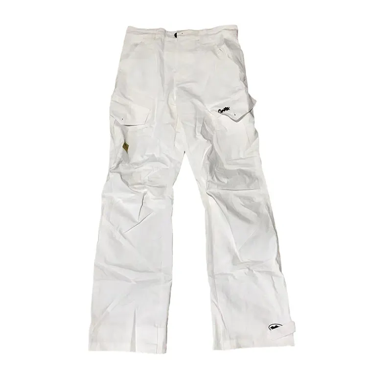 European and American drill style Alcatraz multi-pocket embroidered functional overalls for men outdoor casual cargo pants