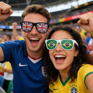<span class=keywords><strong>Gafas</strong></span> de Sol con la Bandera de la Copa Mundial de Fútbol 2026 de Estados Unidos, Canadá y México, <span class=keywords><strong>Gafas</strong></span> de Sol con Adhesivo Perforado, Regalo de Recuerdo para Fanáticos, Recuerdos de Fiesta - Product Image 2