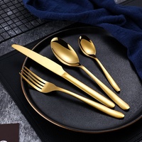 Fancy Wedding Bulk Gold Flatware Set Couverts De Table Cutlery Egg Golden Plated Stainless Steel Cutlery Set