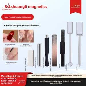 Juego de Herramientas Magnéticas Ojo de Gato, Siete Piezas, Herramientas Multifuncionales para Decoración de Uñas, Imanes Cilíndricos Potentes de Doble Cabeza, Rectangulares - Product Image 2