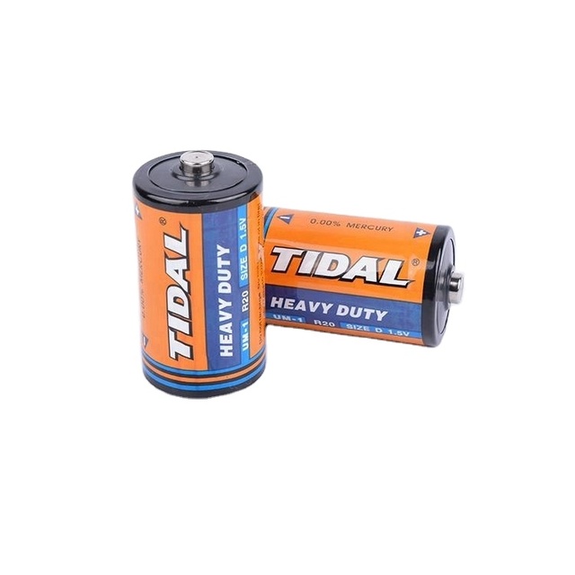 Factory Price Large Capacity 1.5V Super Heavy Duty R20 D Size UM1 Dry Cell Battery
