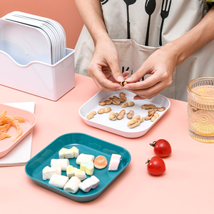 Plastic Plate Creative Multifunctional Square Shape Plastic Fruit Plate Home Snack Plate Plastic Candy Dish Serving Plate