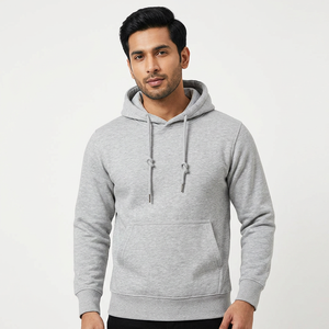 Sudadera Casual de Forro Polar para Hombre con Hombros Caídos, Color Sólido y Corte Holgado, Estilo Urbano, Sudadera con Capucha Cálida para Invierno - Product Image 1