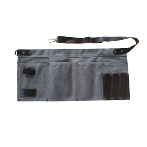 Tablier de travail en cire rétro personnalisé pour coiffeur esthéticienne outil taille coton toile cuir PVC PE nourriture peinture barbier broderie - Product Image 1