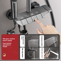 Nouveauté Ensemble de Douche Monocommande Touches de Piano, Valve Céramique à Pression Optimisée, Finition Polie, Jet de Massage Complet pour Hôtels