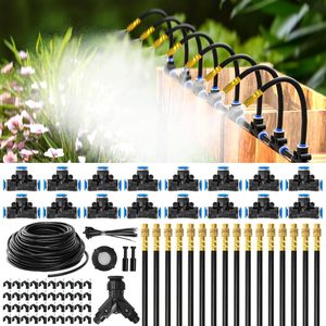 Sistema de riego automático de 100 pies con boquillas de pulverización para jardín, uso en exteriores, fácil instalación - Product Image 1