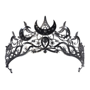 มงกุฎเจ้าสาวทรงพระจันทร์เสี้ยวสีดำสไตล์ยุโรปและอเมริกา ชุบเคลือบด้วยไฟฟ้า สำหรับงานวันเกิดและชุดราตรี - Product Image 5