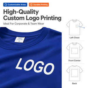 Camiseta Deportiva Personalizada ELVN con Logotipo, 100% Algodón, Tejido Corto, para Exteriores, Transpirable, Holgada, con Bordado 3D Multicolor, para Grupos de Verano - Product Image 1