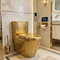 WC monobloc moderne en acier inoxydable avec double chasse et évacuation par siphon en S, à poser au sol, pour toilettes d'hôtels et de prisons