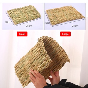 Tapis de paille moderne solide d'été tissé naturel nid de lit confortable pour lapins et cochons d'Inde fournitures pour animaux de compagnie - Product Image 5