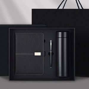 Ensemble cadeau de papeterie personnalisable en cuir PU avec carnet à couverture rigide, stylo et bouteille, journaux avec logo personnalisé, ensemble cadeau de carnet de luxe - Product Image 4
