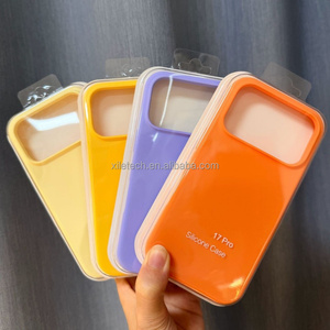 Funda de Silicona para <span class=keywords><strong>iPhone</strong></span> 17 Pro Max, 17 Air, 16, 15, 14, Color Naranja, Protección Trasera, Suave, Antigolpes, <span class=keywords><strong>Precio</strong></span> de Fábrica - Product Image 2