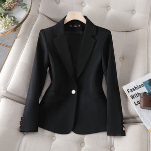 Top décontracté et à la mode pour femmes Veste grande taille à manches longues Veste de costume à bouton unique pour le bureau d'affaires - Product Image 4