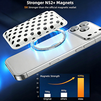 Portefeuille magnétique N52 personnalisé en cuir PU de qualité supérieure, motif DIY, support magnétique pour cartes de téléphone, étui à clipser