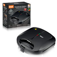 RAF Machine à gaufres électrique portable Chauffage double face Revêtement antiadhésif pour panini Pancake Pain Petit-déjeuner Cuisson