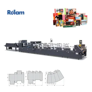 Rolam mikro oluklu karton kazasında kilit alt kutu Gluer 650/800/1100AS kağıt karton yapma makinesi