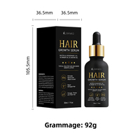 Kit de croissance de cheveux d'huile de sérum de croissance de barbe avec rouleau de Derma biotine plus épais cheveux plus pleins repousse empêche l'amincissement de perte de cheveux de cuir chevelu
