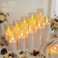 Bougies LED en plastique PS à piles, effet flamme dansante, pour décoration de mariage et de fête