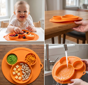 Bol en silicone amusant en forme de <span class=keywords><strong>Mickey</strong></span> pour bébé, facile à nettoyer, <span class=keywords><strong>assiette</strong></span> en silicone pour tout-petit, assiettes pour bébé - Product Image 2