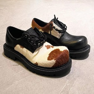 Zapatos Oxford de Piel Suave con Cordones, Suela Gruesa y Punta Cerrada, con Amortiguación, para Oficina, Verano, Mayor Comodidad - Product Image 1