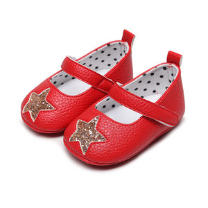 Chaussures d'été pour enfants en bas âge, sandales en cuir PU pour petites filles, chaussures plates à étoile à cinq branches, chaussures de princesse pour premiers <span class=keywords><strong>pas</strong></span> - Product Image 1