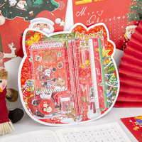 Ensemble de papeterie de noël règle gomme crayon cahier cahier d'école personnalisé ensemble de papeterie Kawaii pour les enfants