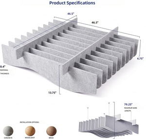Wellenförmige Hängende Akustik-Wolke Polyesterfaser Schallabsorber für Decken-Echoreduktion Büro-Inneneinrichtung - Product Image 3