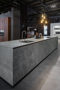 विसललिंक का निर्माण कृत्रिम संगमरमर दिखता ग्रे ठोस सतह रसोई काउंटरटॉप्स - Product Image 3