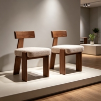 Chaise de salle à manger en bois massif de caoutchouc de style italien avec cadre teinté noir et assise rembourrée vert olive, hauteur 75 cm, fournisseur en gros