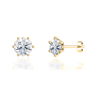Joyería Personalizada, Nuevo Diseño Simple, Plata Fina S925, Moissanita VVS, Clásicos Aretes de Loto Certificados, Chapados en Oro para Mujeres y Hombres - Product Image 5