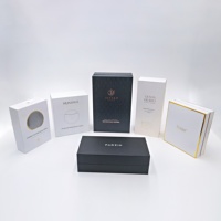 Boîte cadeau de luxe en papier texturé spécial, film doux au toucher, insert en EVA, couvercle et base pour produits de beauté et soins de la peau
