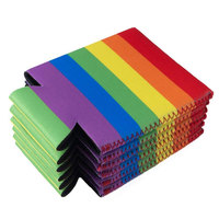 Canette personnalisée en néoprène, 12oz, motif arc-en-ciel, pour refroidir la bière, impression par Sublimation, manchon moulant