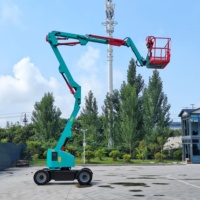 Plateforme élévatrice télescopique sur chenilles autopropulsée articulée de 10 à 18 m pour travaux en hauteur