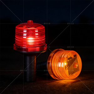 Solar Warning <b>Lights</b> 195S Red And Yellow Led <b>Strobe</b> For Traffic Roadside Construction Use Ip65 Protection - Product Image 1