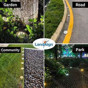 Luz de Tierra solar RGB para exteriores con 8 discos LED, iluminación impermeable para paisaje de jardín para camino de césped, patio, cubierta de entrada - Product Image 6