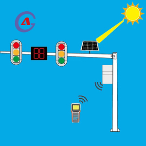 Outdoor Complete Solution Cloudy Days Continuously Working Solar Wireless Traffic Light Control System