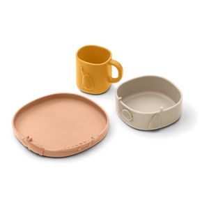 Nuevo Juego de Vajilla de Silicona Kine Personalizado, Libre de BPA, Lindo Juego de Platos, Tazas y Tazones de Silicona, 3 Piezas por Paquete - Product Image 1