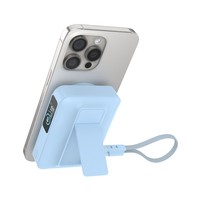 SICI QI2.0 CCC 15W PD 10000mAh Pengisian Daya Nirkabel Magnetik Tipe-C 2-in-1 Kabel Power Bank Portabel Layar Cerdas TFT